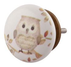 Mixing Color Owl Ceramic Flat cabinet Knob Online